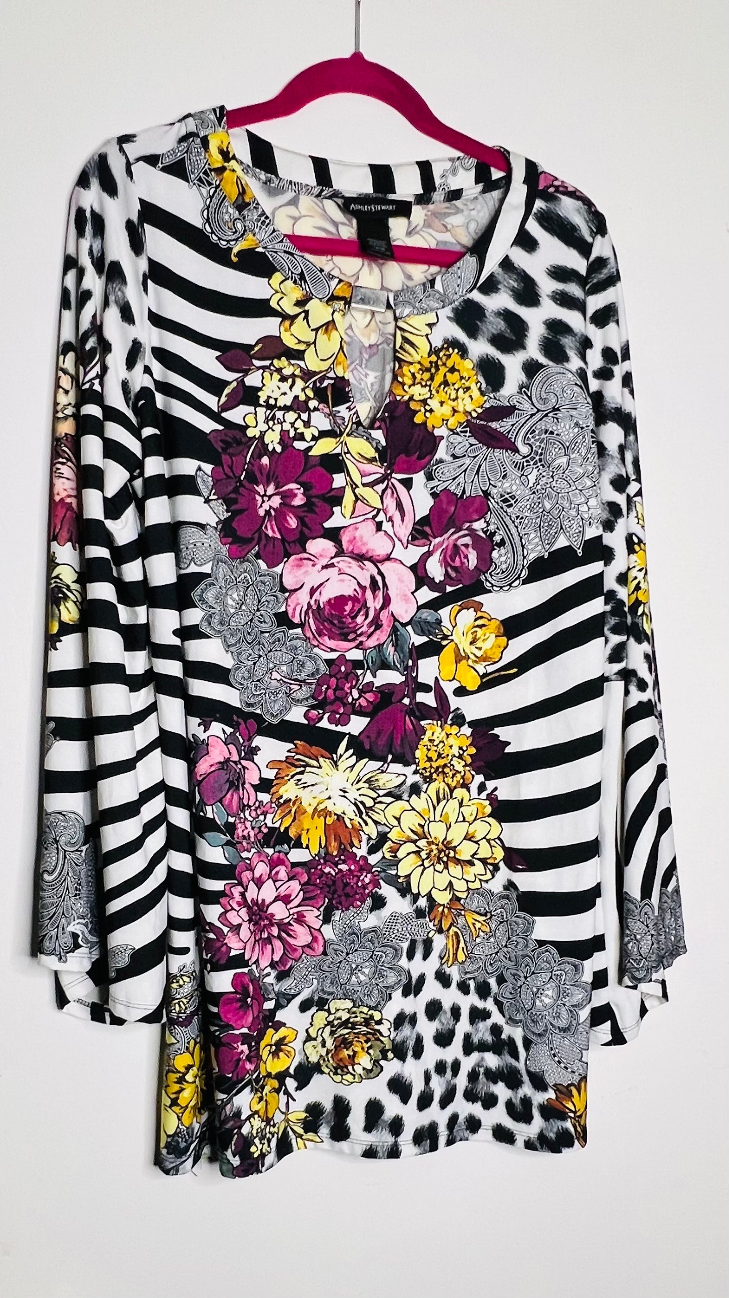 Ashley Stewart Multi-Colored Animal Print Blouse