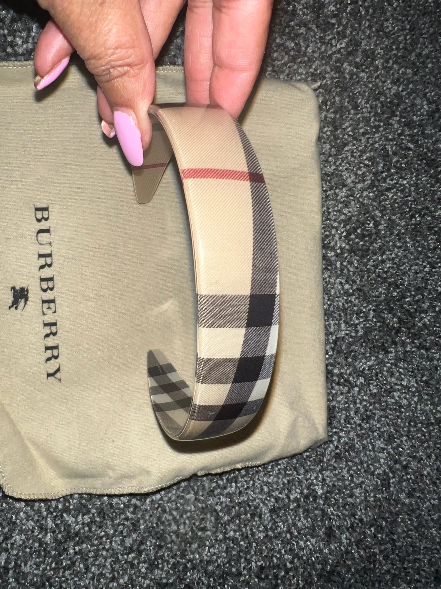 Burberry Check Acetate Headband with Dust bag
