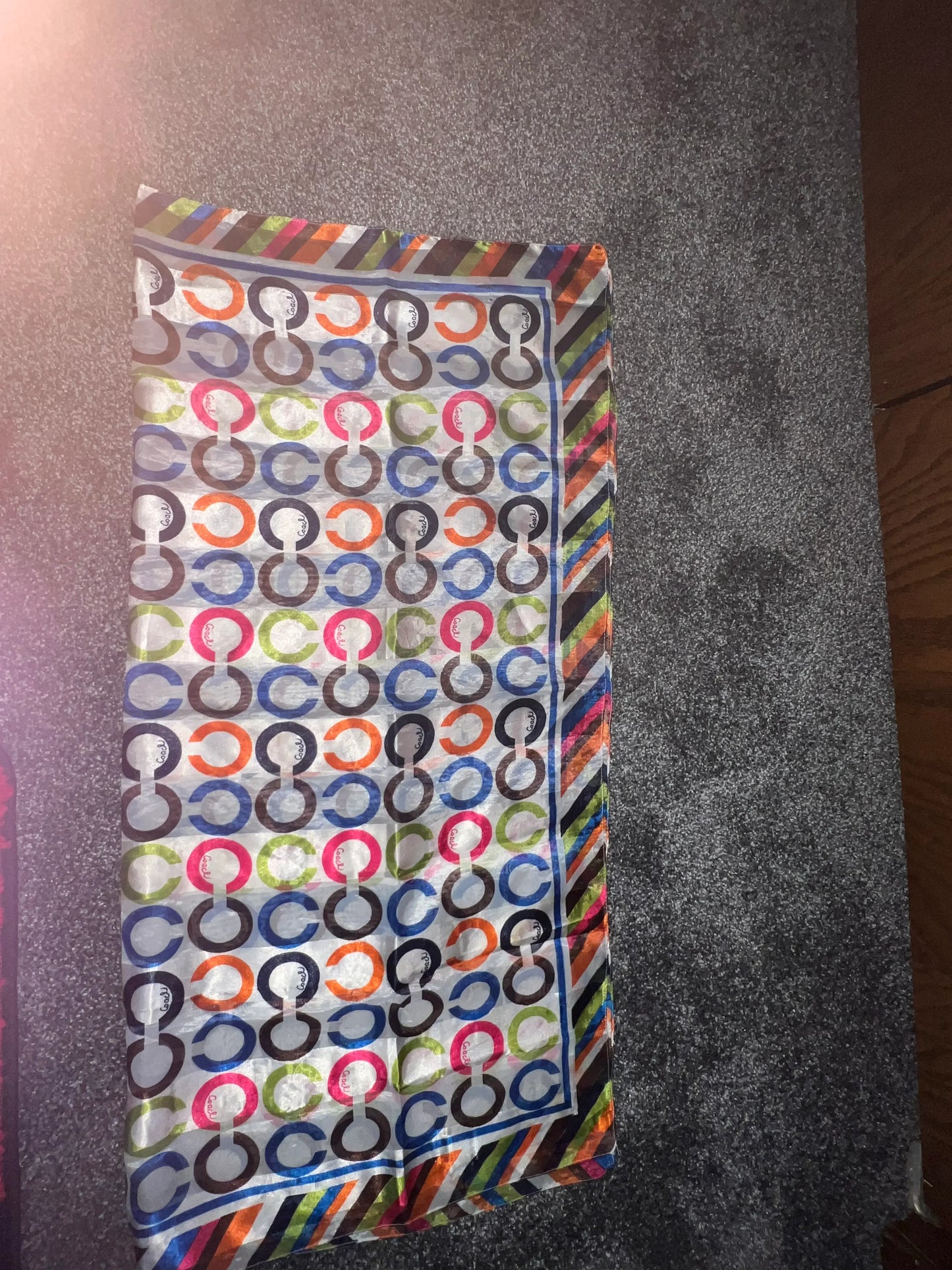 Coach Colorful Signature Silk Scarf